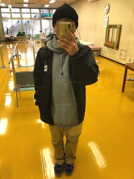 「AlexanderLeeChang（アレキサンダーリーチャン）のアイテム（パンツ）」を使った、Kazさん（メンズ・158cm）の冬コーディネート