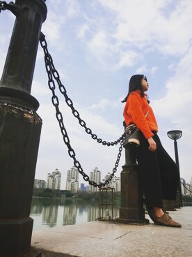「アイテム（ドラムバッグ、その他）」を使った、小红花为谁开さん（レディース・160cm）の春コーディネート