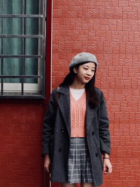 「大衣外套」｜bettyhan0625さん（レディース・159cm）の冬コーディネート