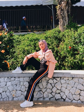 「アイテム（デニムジャケット、ピンク系）」を使った、immanissaさん（レディース・155cm）の冬コーディネート