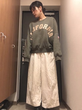 「アイテム（アクセサリー、レッド系）」を使った、yuccoさん（レディース・167cm）の春コーディネート