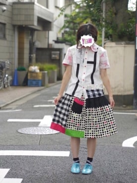 「NIRAME.CO（ニラメッコ）のアイテム（スカート）」を使った、まるこさん（レディース・164cm）の秋コーディネート