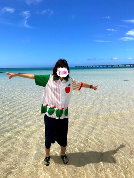「海」｜「アイテム（福袋/福箱）」を使った、まるこさん（レディース・164cm）の夏コーディネート