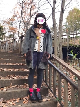 「NIRAME.CO（ニラメッコ）のアイテム」を使った、まるこさん（レディース・164cm）の冬コーディネート