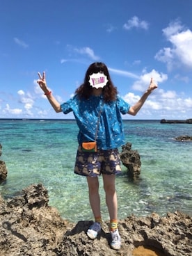 「海」｜「アイテム（福袋/福箱）」を使った、まるこさん（レディース・164cm）の夏コーディネート
