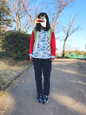 「NIRAME.CO（ニラメッコ）のアイテム」を使った、まるこさん（レディース・164cm）の春コーディネート
