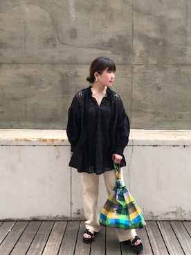 「ヤヌーク」｜「アイテム（アクセサリー）」を使った、ggみきさん（レディース・153cm）の春コーディネート