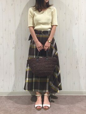 かごバッグを使った 骨格診断ストレート の人気ファッションコーディネート Wear