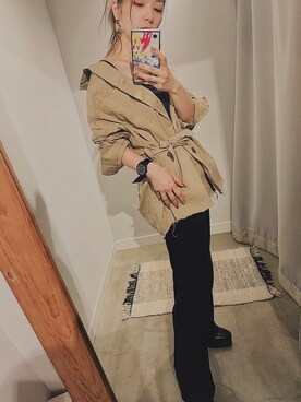 「SHAGGIE（シャギー）のアイテム（その他パンツ）」を使った、ぉマメさん（レディース・152cm）の秋コーディネート