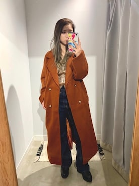 「アイテム（トップス、ブラウン系）」を使った、ぉマメさん（レディース・152cm）の秋コーディネート