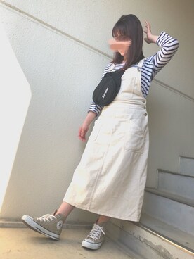 「ZARA（ザラ）のアイテム（サロペット/オーバーオール）」を使った、aka.ao.ki-roさん（レディース・153cm）の春コーディネート