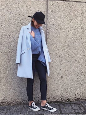 「SPIRALGIRL（スパイラルガール）のアイテム（キャップ）」を使った、🍊さん（レディース・157cm）の冬コーディネート