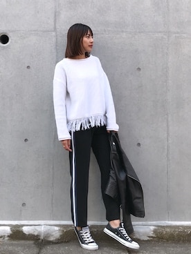 「CONVERSE（コンバース）のconverse（コンバース） ALL STAR OX（オールスターOX）（スニーカー）」を使った、🍊さん（レディース・157cm）の冬コーディネート