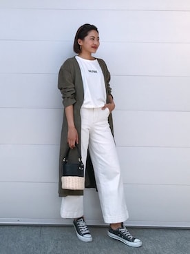 「CONVERSE（コンバース）のconverse（コンバース） ALL STAR OX（オールスターOX）（スニーカー）」を使った、🍊さん（レディース・157cm）の春コーディネート