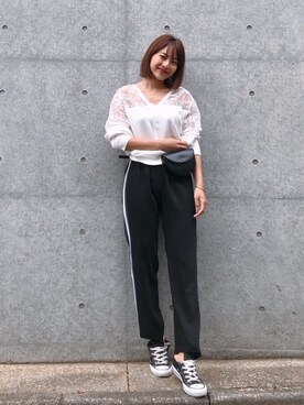 「CONVERSE（コンバース）のconverse（コンバース） ALL STAR OX（オールスターOX）（スニーカー）」を使った、🍊さん（レディース・157cm）の春コーディネート