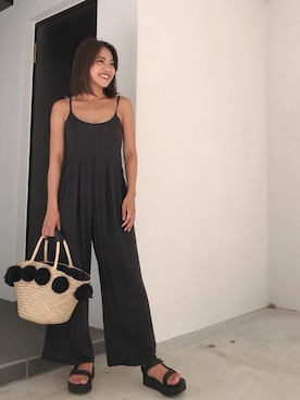 「ラフスタイル」｜「アイテム（つなぎ/オールインワン）」を使った、🍊さん（レディース・157cm）の夏コーディネート