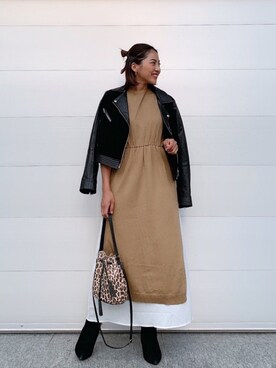 「Vicente（ヴィセンテ）のアイテム（ライダースジャケット）」を使った、🍊さん（レディース・157cm）の秋コーディネート