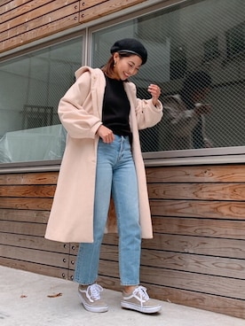 「ブリーチデニム」｜「アイテム（その他アウター）」を使った、🍊さん（レディース・157cm）の冬コーディネート