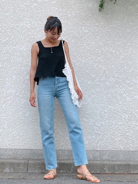 「Vicente（ヴィセンテ）のアイテム（タンクトップ）」を使った、🍊さん（レディース・157cm）の夏コーディネート