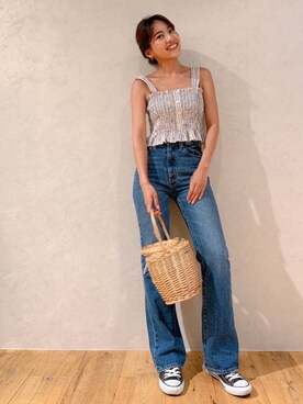 「Vicente（ヴィセンテ）のアイテム（キャミソール）」を使った、🍊さん（レディース・157cm）の夏コーディネート