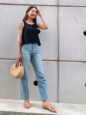 「Vicente（ヴィセンテ）のアイテム（タンクトップ）」を使った、🍊さん（レディース・157cm）の夏コーディネート