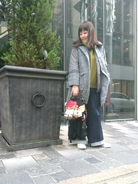「MSGM（エムエスジーエム）のアイテム（バッグ）」を使った、Yasukoさん（レディース・161cm）の冬コーディネート