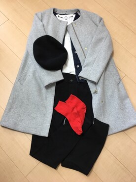 「コーディネート」｜「アイテム（ハンチング/ベレー帽）」を使った、miyu33さん（レディース・164cm）の秋コーディネート