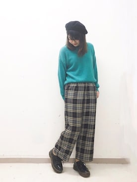 「Te chichi（テチチ）のアイテム（ハンチング/ベレー帽）」を使った、りさん（レディース・161cm）の秋コーディネート