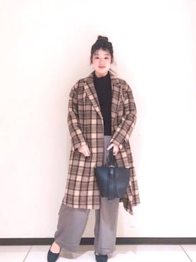 「Te chichi（テチチ）のアイテム（チェスターコート）」を使った、りさん（レディース・161cm）の冬コーディネート