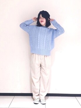 「Te chichi（テチチ）のアイテム（ハンチング/ベレー帽）」を使った、りさん（レディース・161cm）の冬コーディネート