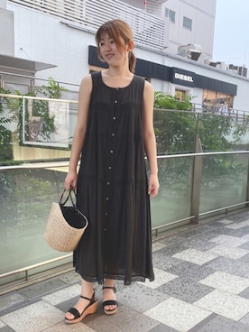 「Te chichi CLASSIC（テチチクラシック）のアイテム（ワンピース/ドレス）」を使った、りさん（レディース・161cm）の夏コーディネート