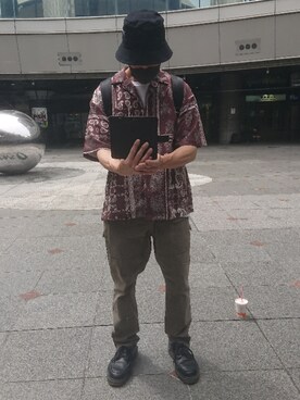 「KENZO」｜「アイテム（カーゴパンツ）」を使った、たっくんさん（メンズ・176cm）の夏コーディネート