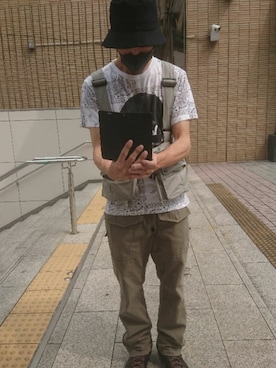 「HALFMAN（ハーフマン）のアイテム」を使った、たっくんさん（メンズ・176cm）の夏コーディネート