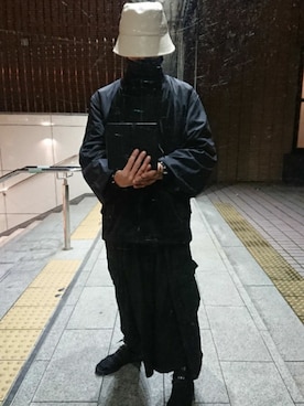 「Y-3（ワイスリー）のアイテム（MA-1）」を使った、たっくんさん（メンズ・176cm）の冬コーディネート
