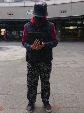 「ザノースフェイス」｜「アイテム（ブルゾン）」を使った、たっくんさん（メンズ・176cm）の冬コーディネート