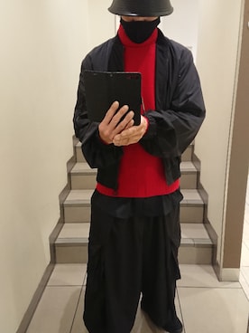 「Y-3（ワイスリー）のアイテム（MA-1）」を使った、たっくんさん（メンズ・176cm）の春コーディネート