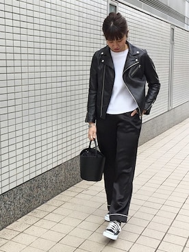 「FRAMeWORK（フレームワーク）のアイテム（パンツ）」を使った、eripoyoさん（レディース・164cm）の冬コーディネート