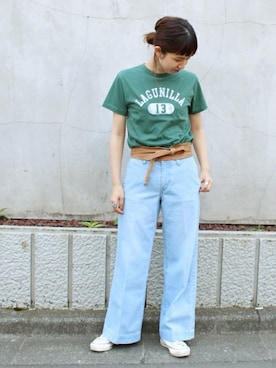 「FRAMeWORK（フレームワーク）のアイテム（パンツ）」を使った、eripoyoさん（レディース・164cm）の春コーディネート