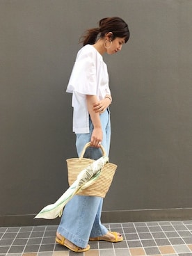 「FRAMeWORK（フレームワーク）のアイテム（パンツ）」を使った、eripoyoさん（レディース・163cm）の春コーディネート