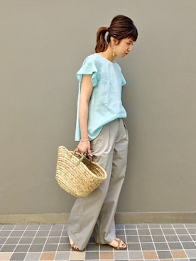 「FRAMeWORK（フレームワーク）のアイテム（トップス）」を使った、eripoyoさん（レディース・163cm）の春コーディネート