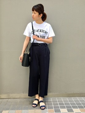 「FRAMeWORK（フレームワーク）のアイテム（サンダル）」を使った、eripoyoさん（レディース・163cm）の春コーディネート