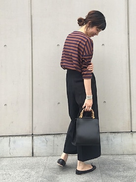 「FRAMeWORK（フレームワーク）のアイテム（パンツ）」を使った、eripoyoさん（レディース・163cm）の夏コーディネート