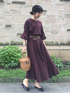 「FRAMeWORK（フレームワーク）のアイテム（スカート）」を使った、eripoyoさん（レディース・163cm）の夏コーディネート