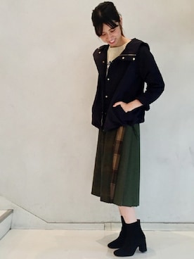 「アイテム（マウンテンパーカー）」を使った、eripoyoさん（レディース・163cm）の秋コーディネート