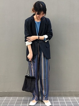 「FRAMeWORK（フレームワーク）のPORSELLI バレーシューズ◆（バレエシューズ）」を使った、eripoyoさん（レディース・163cm）の秋コーディネート