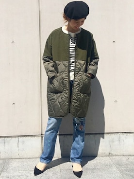 「FRAMeWORK（フレームワーク）のアイテム（ジャケット/アウター）」を使った、eripoyoさん（レディース・163cm）の秋コーディネート