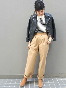 「FRAMeWORK（フレームワーク）のアイテム（パンツ）」を使った、eripoyoさん（レディース・163cm）の秋コーディネート