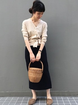 「FRAMeWORK（フレームワーク）のアイテム（スカート）」を使った、eripoyoさん（レディース・163cm）の秋コーディネート