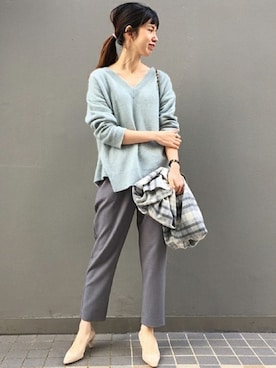 「FRAMeWORK（フレームワーク）のアイテム（バッグ）」を使った、eripoyoさん（レディース・163cm）の秋コーディネート