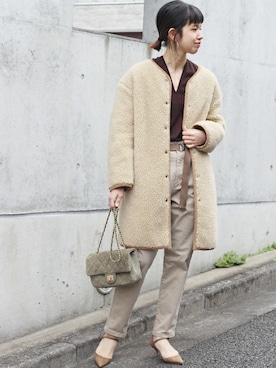 「FRAMeWORK（フレームワーク）のアイテム（バッグ）」を使った、eripoyoさん（レディース・163cm）の秋コーディネート